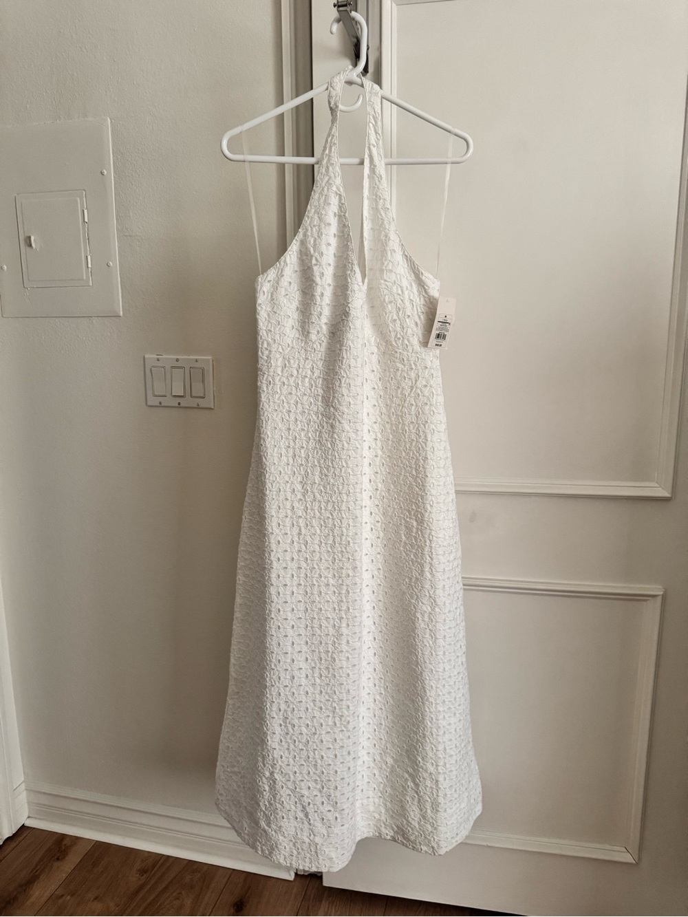 a new day White Halter Eyelet Maxi Dress